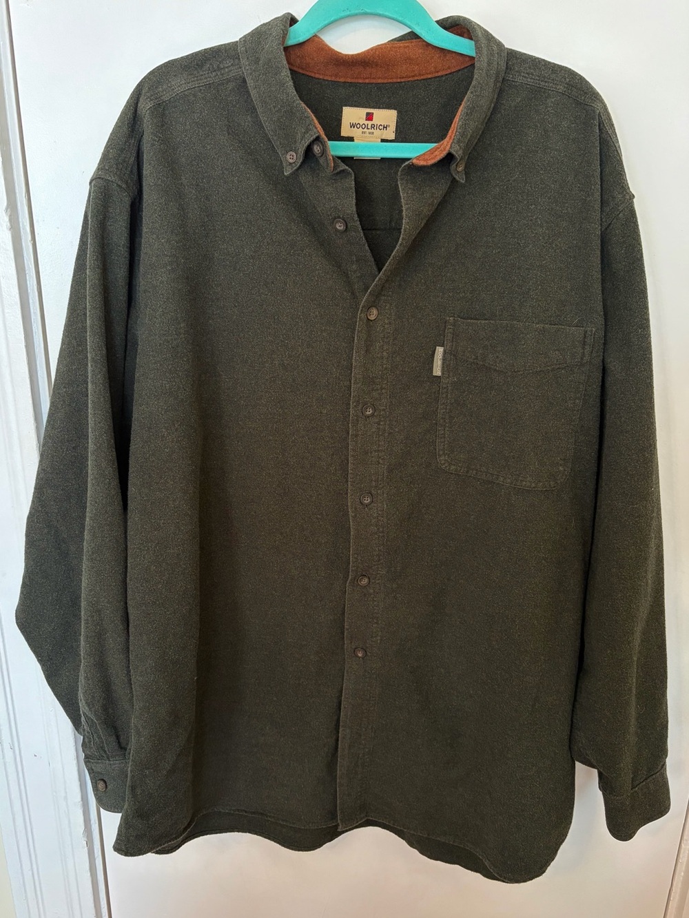 Woolrich Men's Cotton Flannel Button Down Shirt Sty 6433 Olive Heather XXL cabin